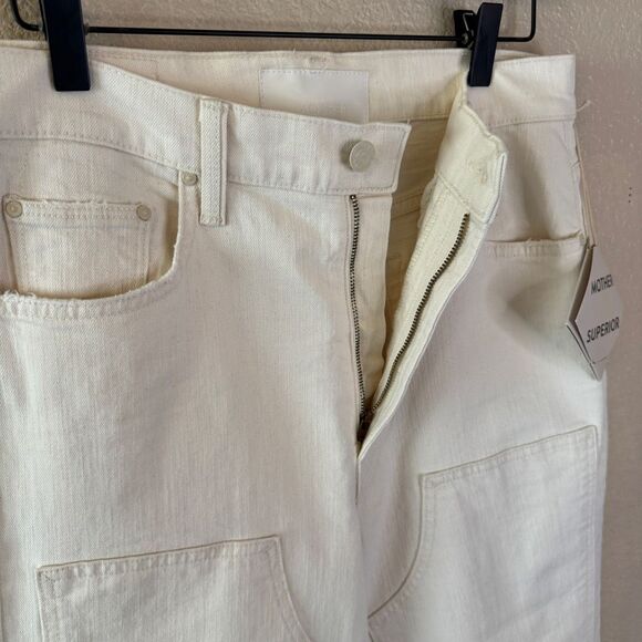 NWT Mother Superior Bee's Knees Rambler Zip Ankle Jeans Womens 31 Act Natural - Picture 6 of 16